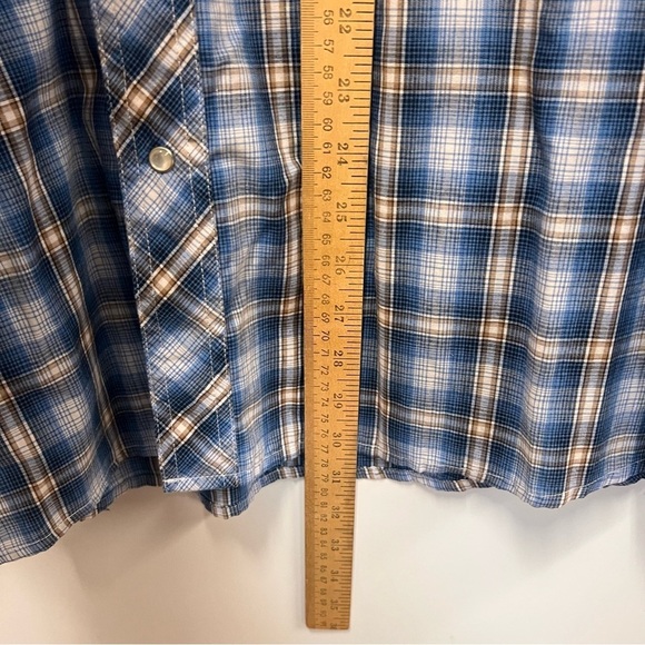 Vintage Wrangler Pearl Snap Front Pocket Plaid Shirt Size XXL - Picture 10 of 11
